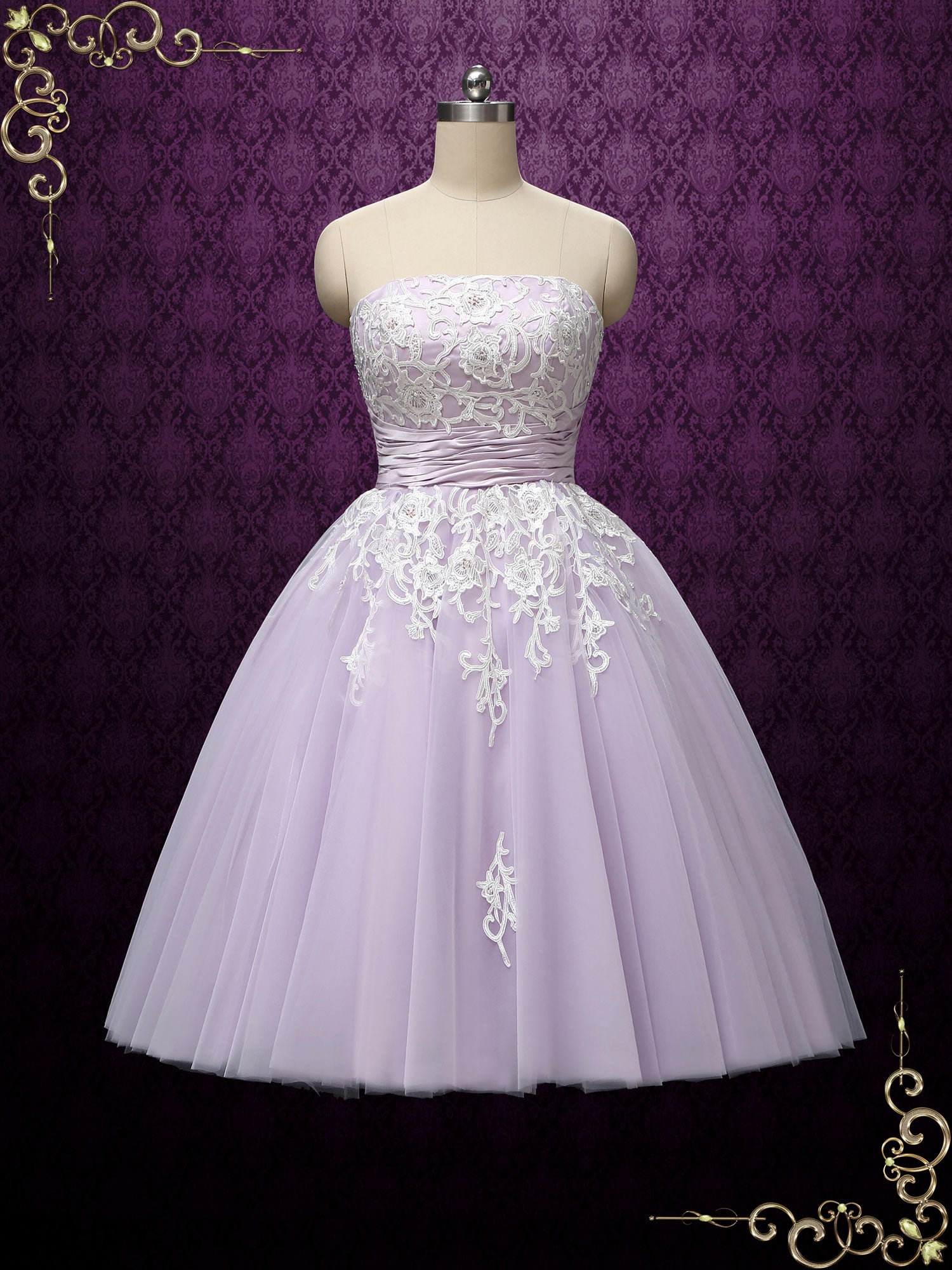 Lilac Purple Strapless Ballerina Style ...